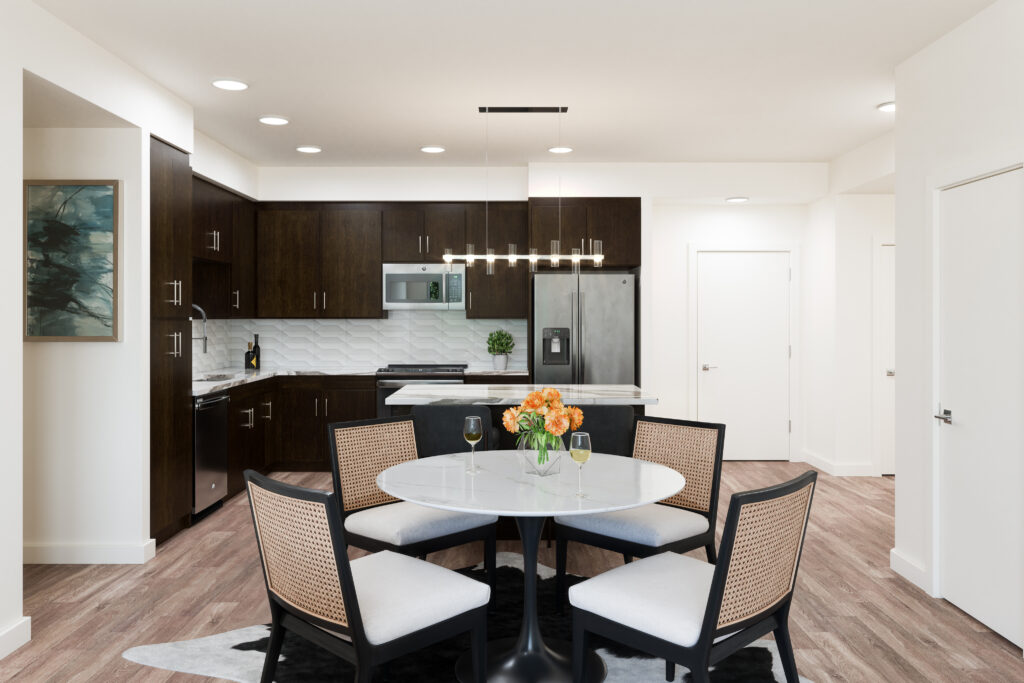 3D Rendering of an Apartment Kitchen